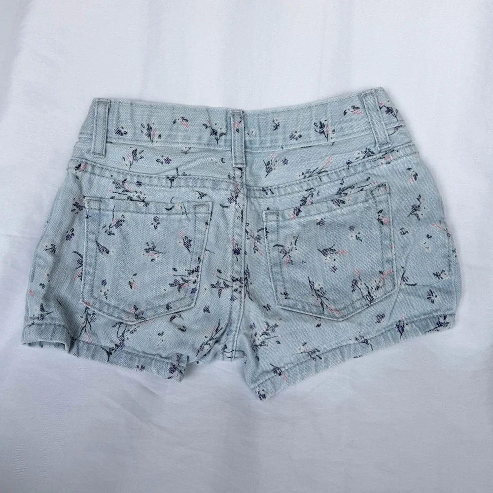 The Children's Place Light Blue Floral Denim Shorts